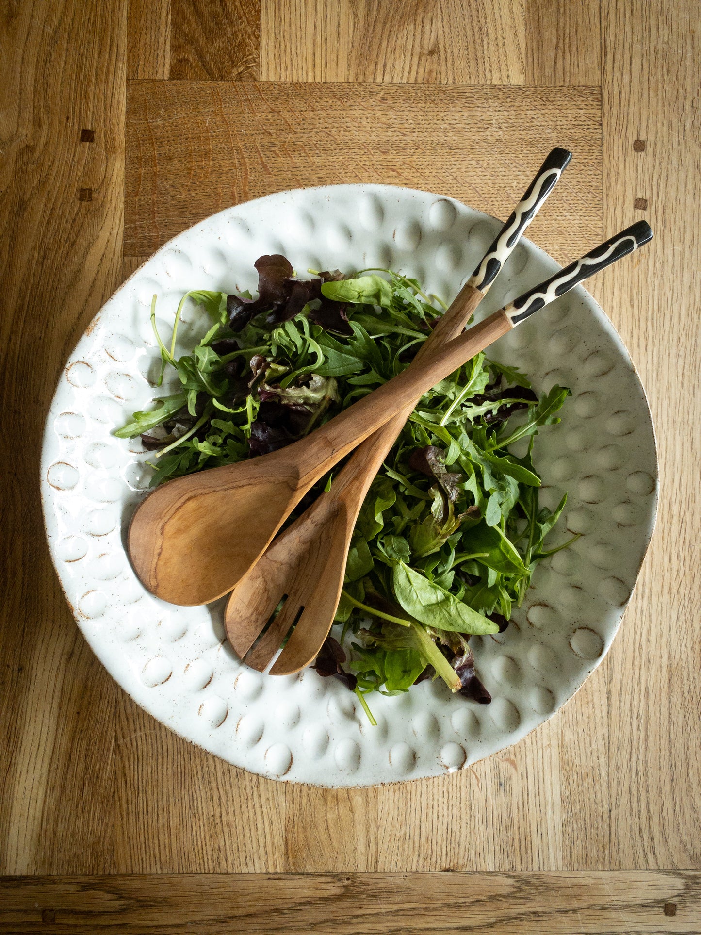 Black and White Salad Servers