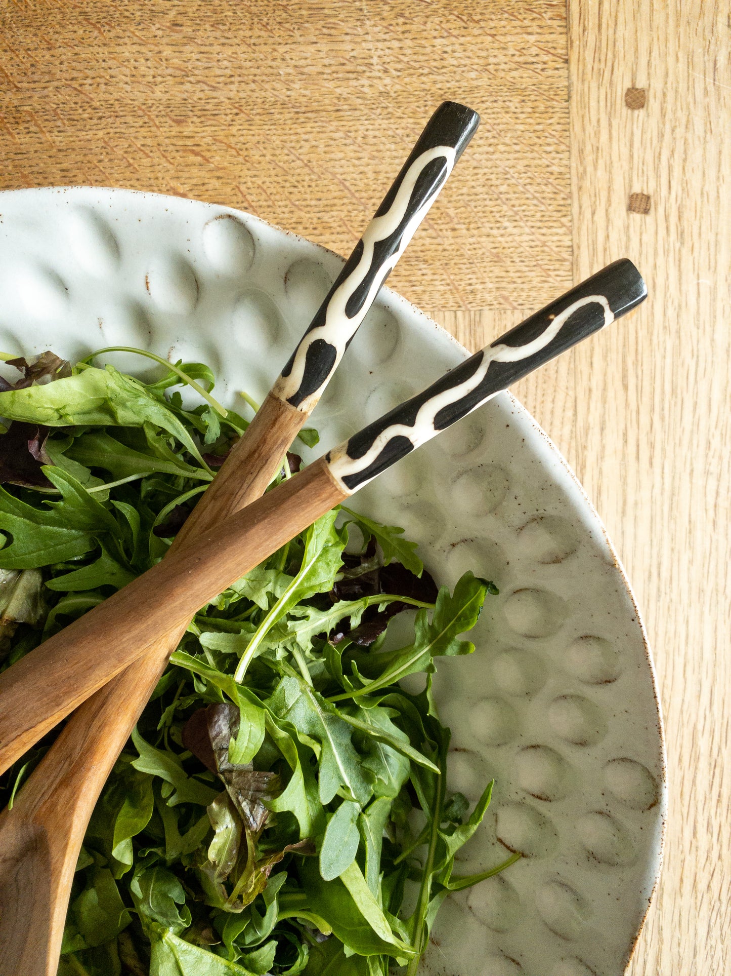 Black and White Salad Servers