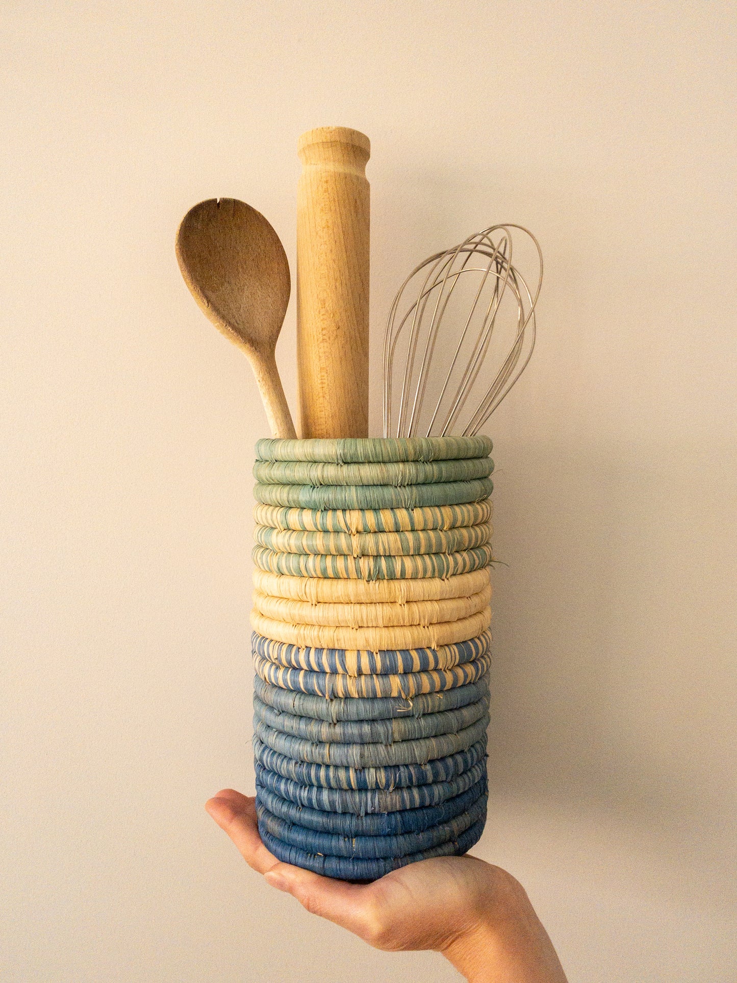 Kitchen Utensil Pot in Blues