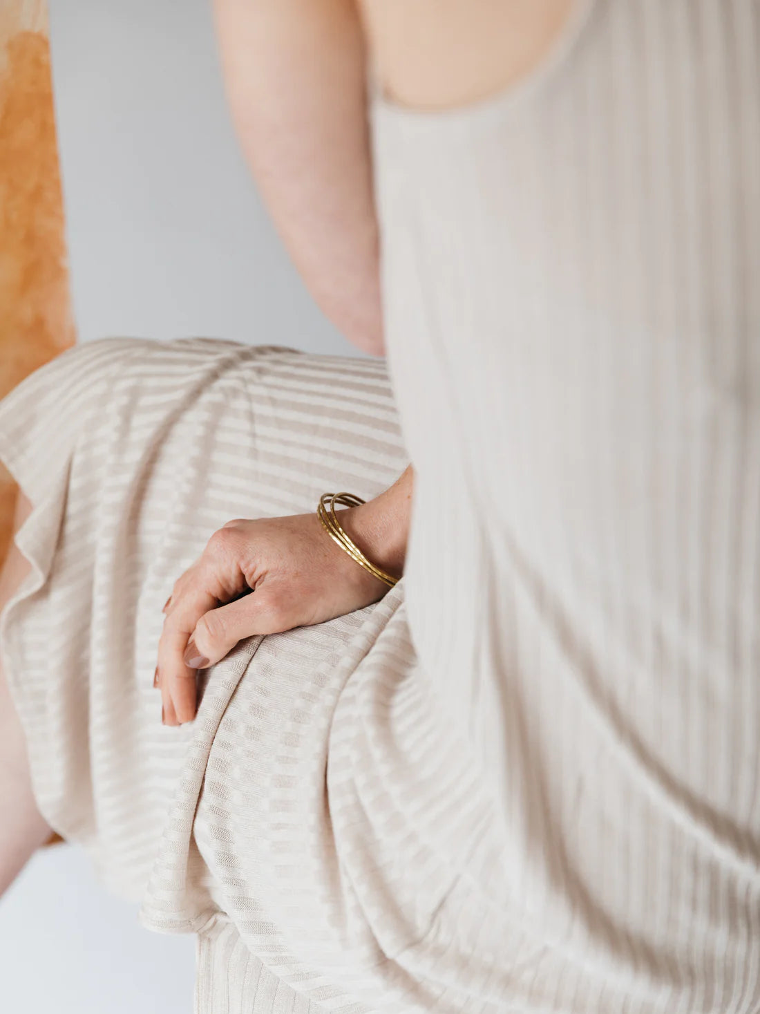 simple brass bangles in gold